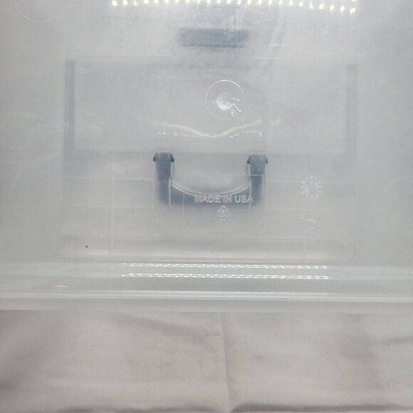 Portable Travel File Holder Box Letter Size W Storage & Top Handle Clear Black - Picture 7 of 11
